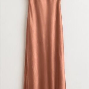 Revelry Copper Satin Maxi Dress